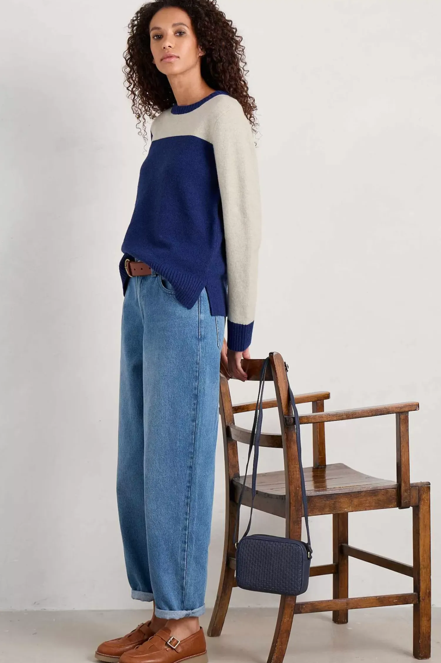 Knitwear<Seasalt Cornwall Nectan Lambswool Jumper Interwinding Marine Aran