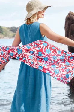 Scarves & Shawls<Seasalt Cornwall New Everyday Scarf Waterway Floral Rudder Chalk