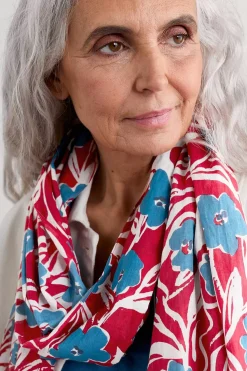 Scarves & Shawls<Seasalt Cornwall New Everyday Scarf Waterway Floral Rudder Chalk