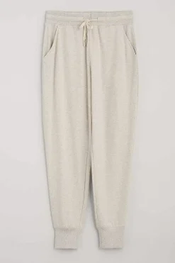Trousers & Shorts<Seasalt Cornwall Night Air Organic Cotton Cuffed Joggers Melange Chalk