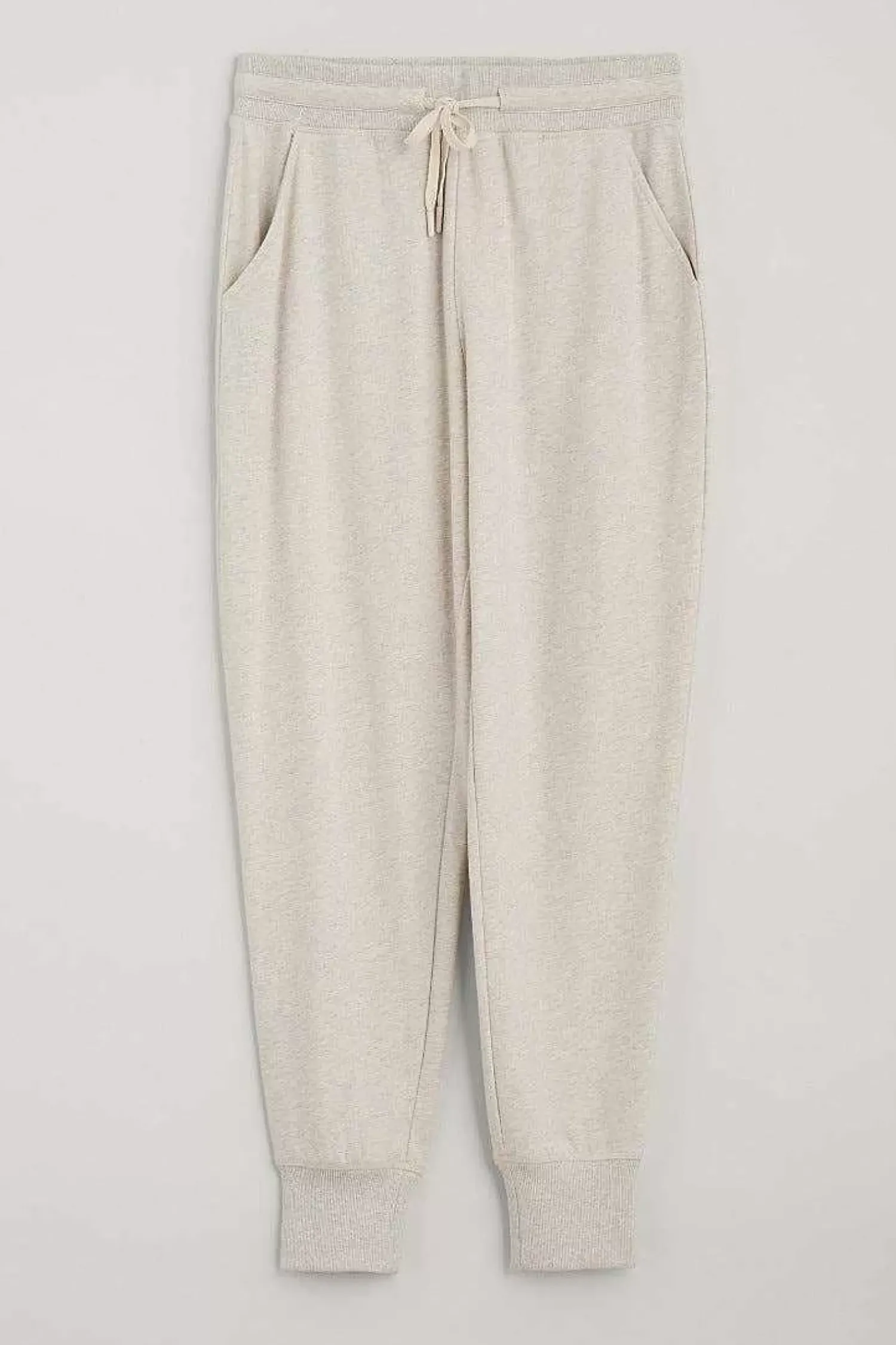Trousers & Shorts<Seasalt Cornwall Night Air Organic Cotton Cuffed Joggers Melange Chalk