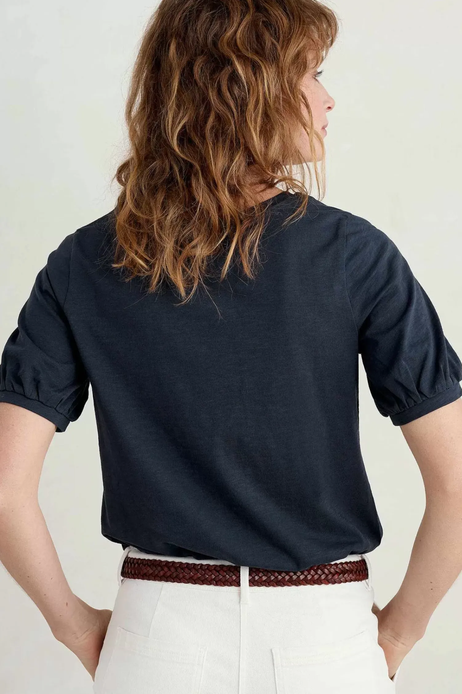 Tops<Seasalt Cornwall Oleander Blouson Sleeve T-Shirt (Gots) Maritime