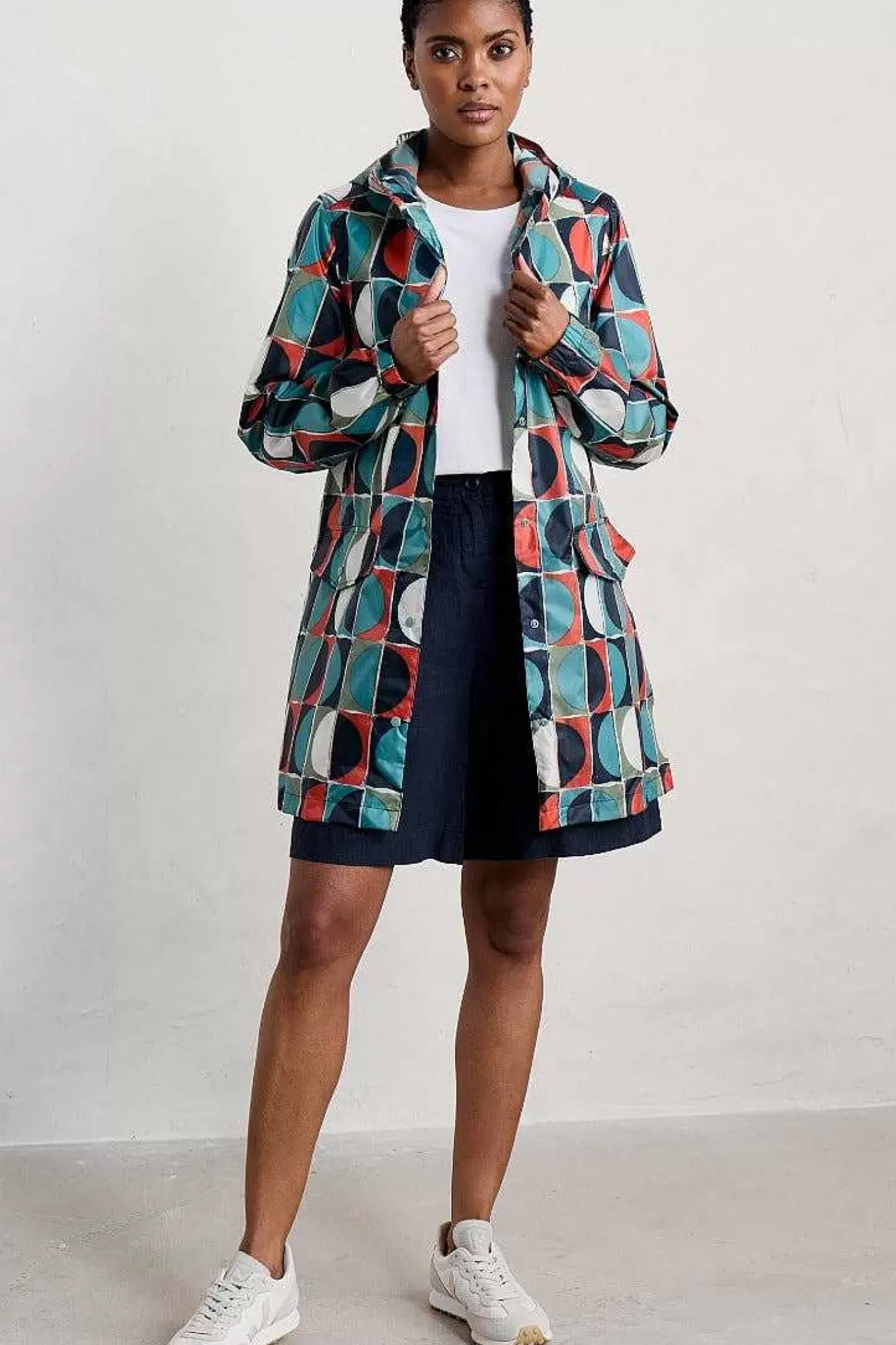 Coats & Jackets<Seasalt Cornwall Pack-It Waterproof Jacket Half Moons Chalk