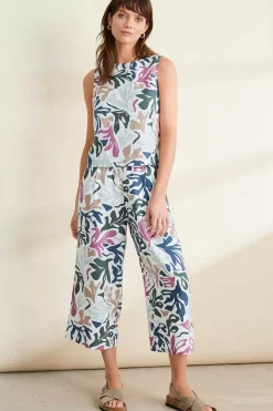 Trousers & Shorts<Seasalt Cornwall Peaceful Haven Linen Culottes Sea Frond Chalk