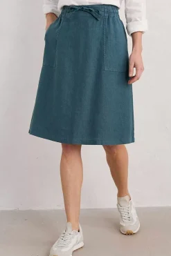 Skirts<Seasalt Cornwall Pepper Moth Linen Skirt Pool