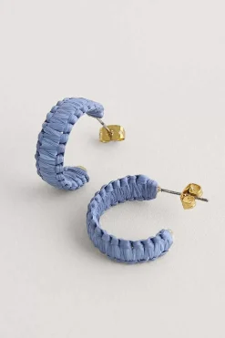 Jewellery<Seasalt Cornwall Petrel Hoop Raffia Hoop Earrings Agapanthus