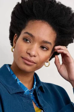 Jewellery<Seasalt Cornwall Petrel Hoop Raffia Hoop Earrings Agapanthus