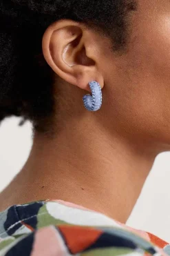 Jewellery<Seasalt Cornwall Petrel Hoop Raffia Hoop Earrings Agapanthus
