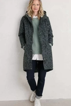 Coats & Jackets<Seasalt Cornwall Plant Hunter Waterproof Coat Folk Meadow Nickel