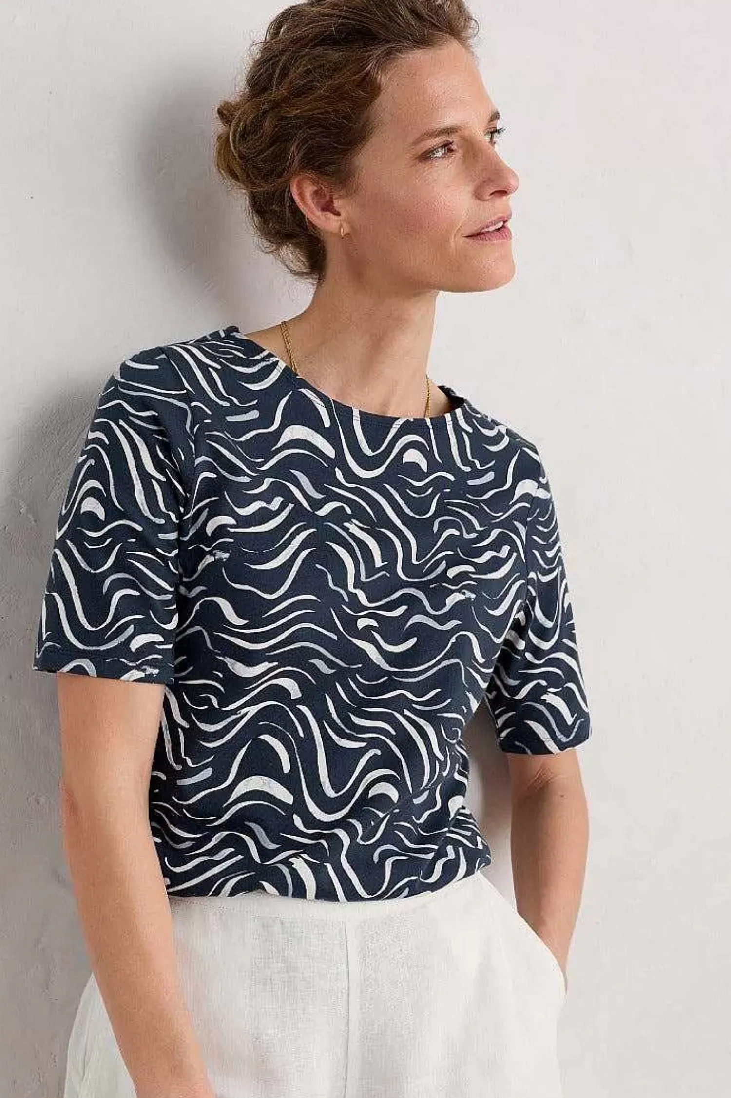 Tops<Seasalt Cornwall Poisson Jersey Top (Gots) Tide Lines Maritime