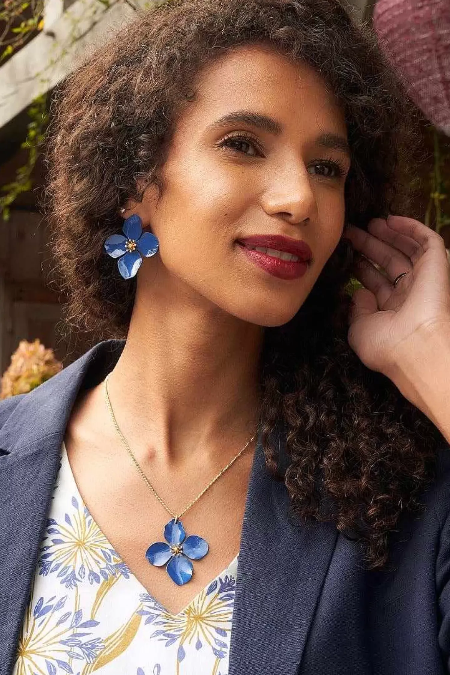 Jewellery<Seasalt Cornwall Pollinator Flower Stud Earrings Lunaria Blue Jay