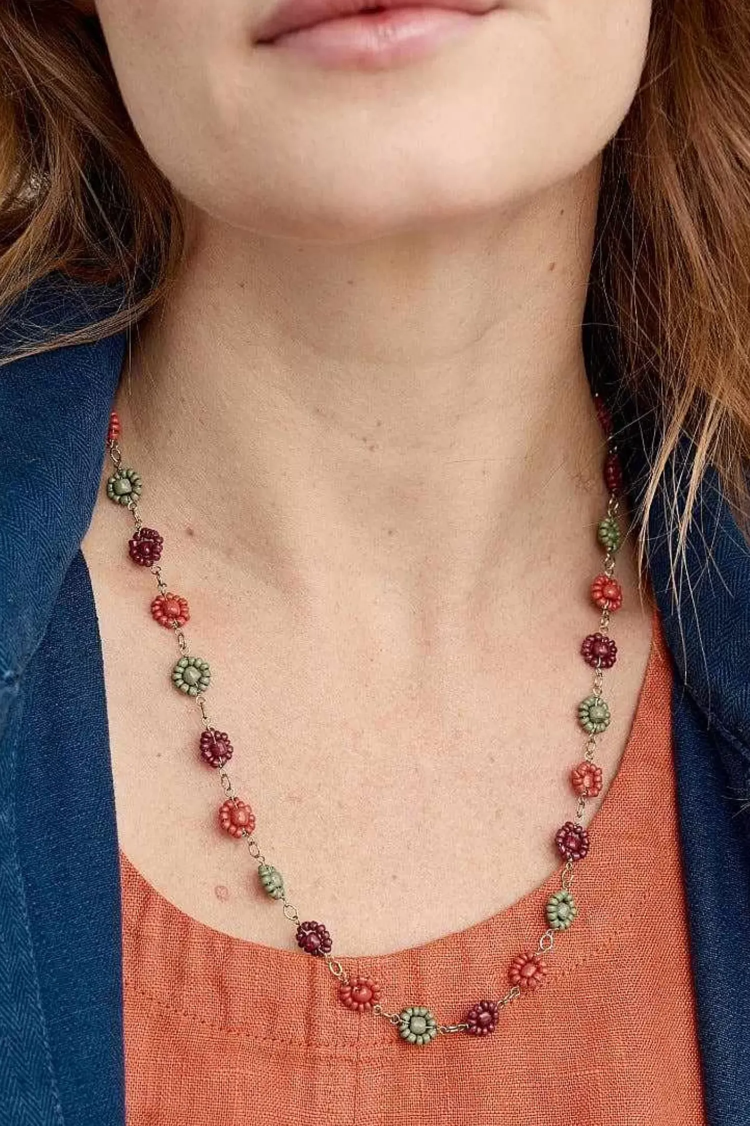 Jewellery<Seasalt Cornwall Polyantha Floral Bead Necklace Crab Shell Mix