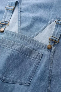 Jumpsuits & Dungarees<Seasalt Cornwall Porthallow Cove Wide Leg Denim Dungaree Light Wash High Twist