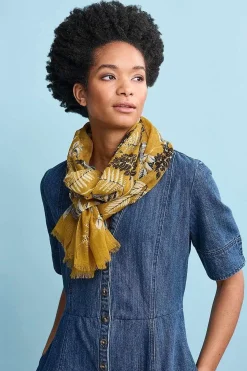 Scarves & Shawls<Seasalt Cornwall Pretty Printed Scarf Cyclamen Island