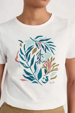 Tops<Seasalt Cornwall Printing Ink Organic Cotton T-Shirt Painted Kelp Chalk