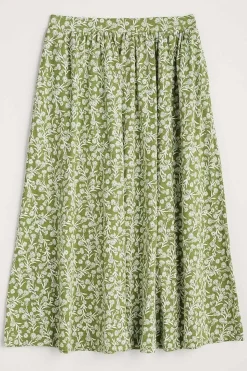 Skirts<Seasalt Cornwall Ready Sail Printed Jersey Midi Skirt Campion Vines Dill