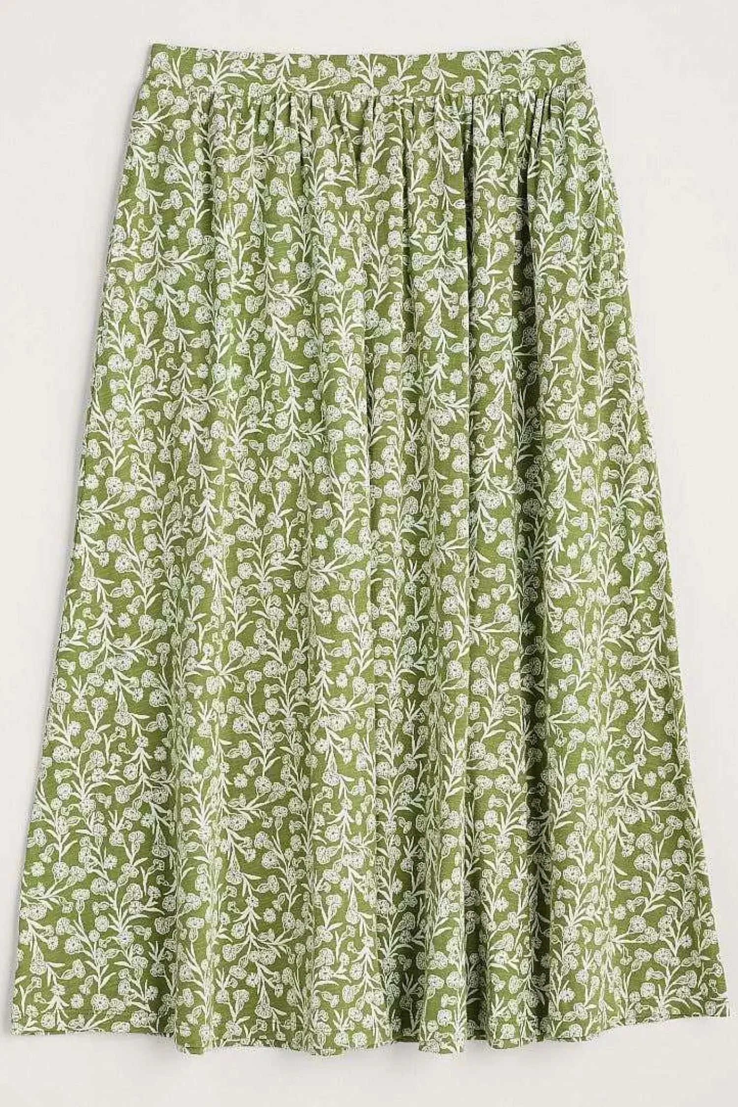 Skirts<Seasalt Cornwall Ready Sail Printed Jersey Midi Skirt Campion Vines Dill