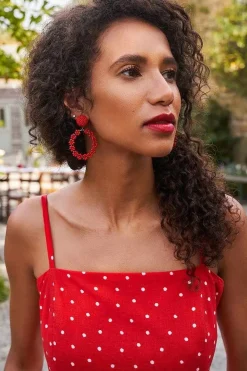 Jewellery<Seasalt Cornwall Redpoll Beaded Circle Earrings Crab Shell