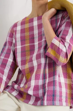 Tops<Seasalt Cornwall Riding High Checked Top Clover Buddleia