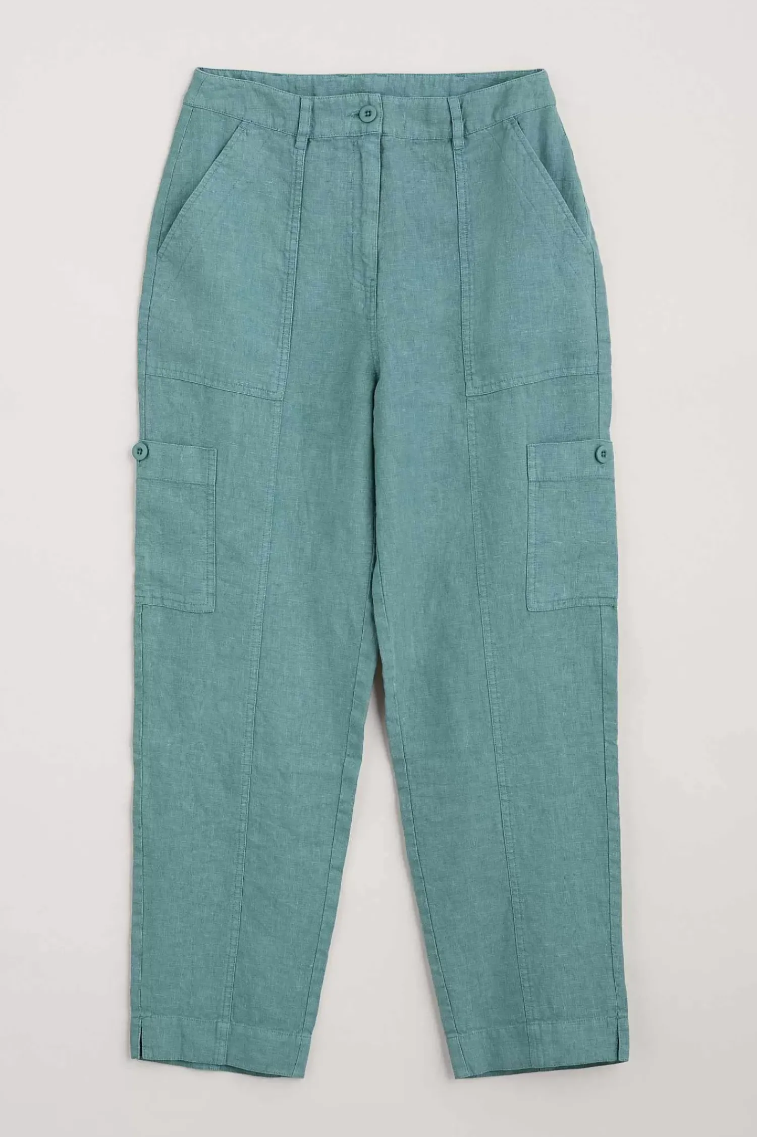 Trousers & Shorts<Seasalt Cornwall Rock Pipit Linen Trousers Watercress