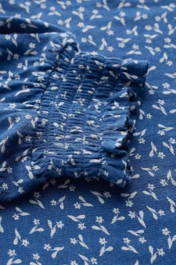 Tops<Seasalt Cornwall Rosehip Jersey V-Neck Top Ditsy Sprig Blue Jay