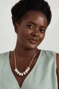 Jewellery<Seasalt Cornwall Rushes Beaded Necklace Gooseberry Chalk