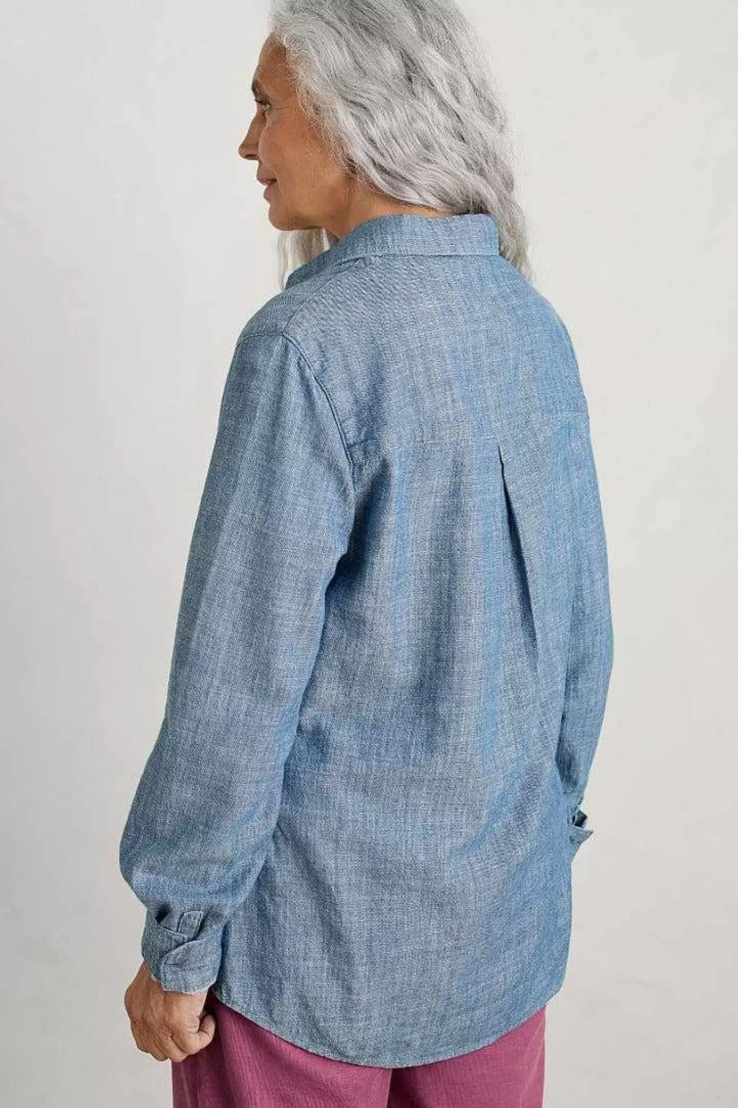 Tops<Seasalt Cornwall Sailmaker Chambray Shirt Mid Wash Sand