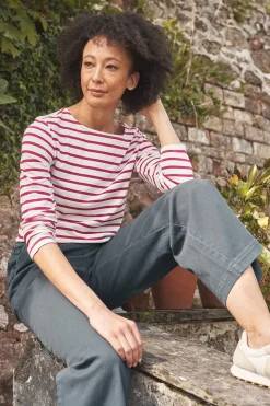 Tops<Seasalt Cornwall Sailor Shirt (Gots) Breton Chalk Wild Berry