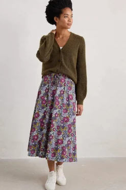 Skirts<Seasalt Cornwall Script Editor Midi Skirt Dense Floral Squall