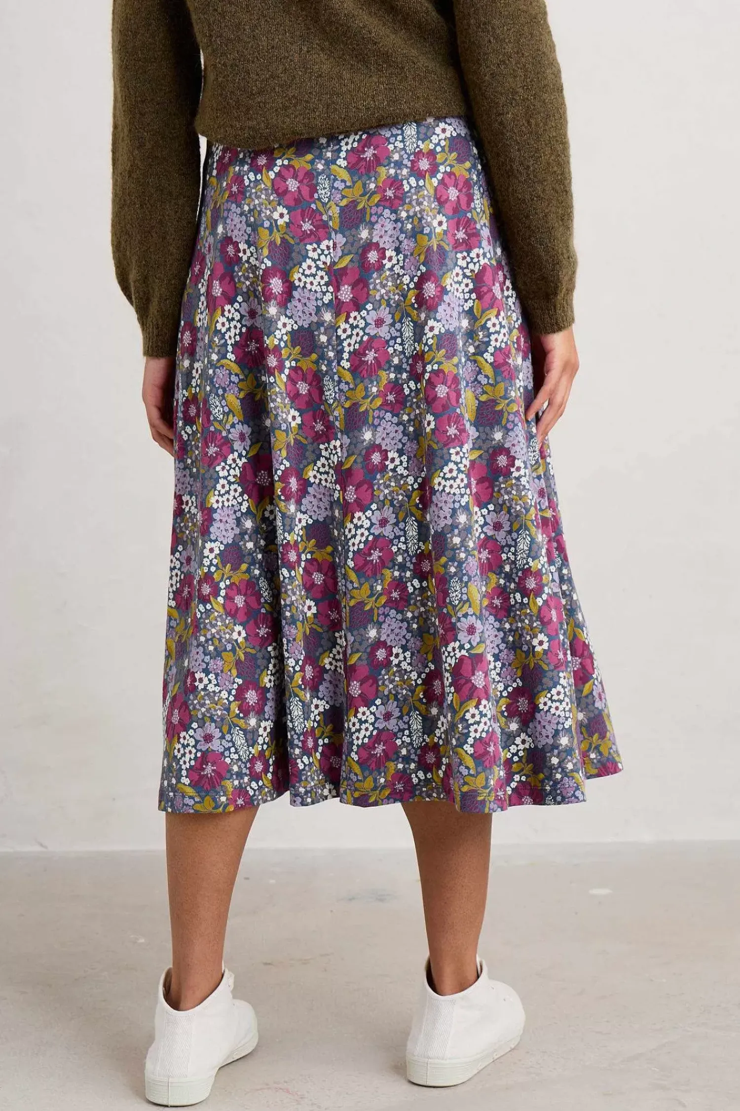 Skirts<Seasalt Cornwall Script Editor Midi Skirt Dense Floral Squall
