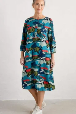 Dresses<Seasalt Cornwall Sea Call A-Line Dress Painted Marsh Maritime