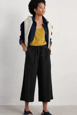 Trousers & Shorts<Seasalt Cornwall Sea Heart Linen Blend Culottes Onyx