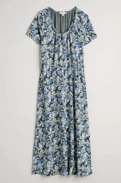 Dresses<Seasalt Cornwall Sea Studio Short Sleeve Dress Companion Border Light Nickel