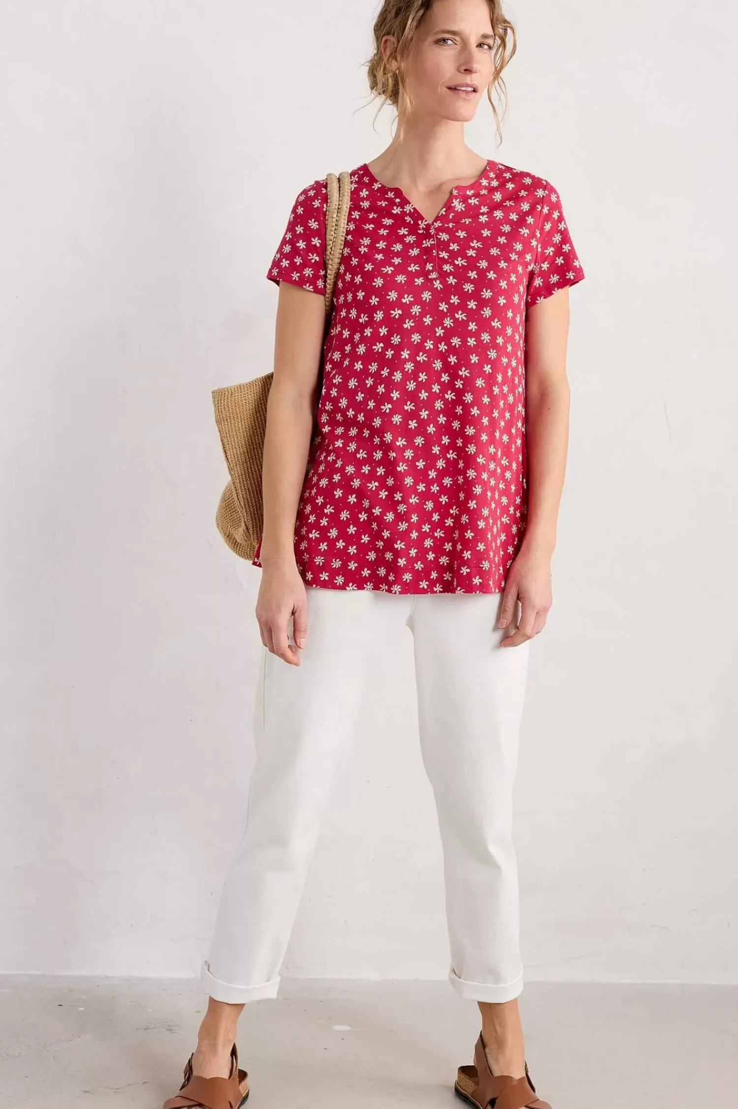 Tops<Seasalt Cornwall Short-Sleeved Risso Top Seadance Ditsy Rudder