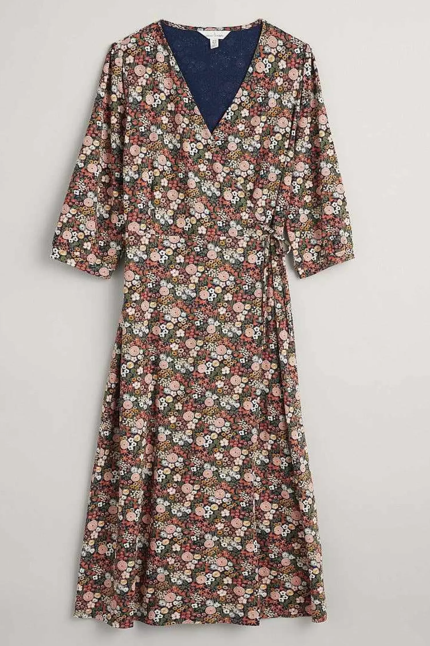 Dresses<Seasalt Cornwall Sowena Jersey Wrap Dress Companion Border Terracotta