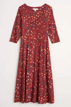 Dresses<Seasalt Cornwall St Martin Jersey Midi Dress Meadow Bloom Jam