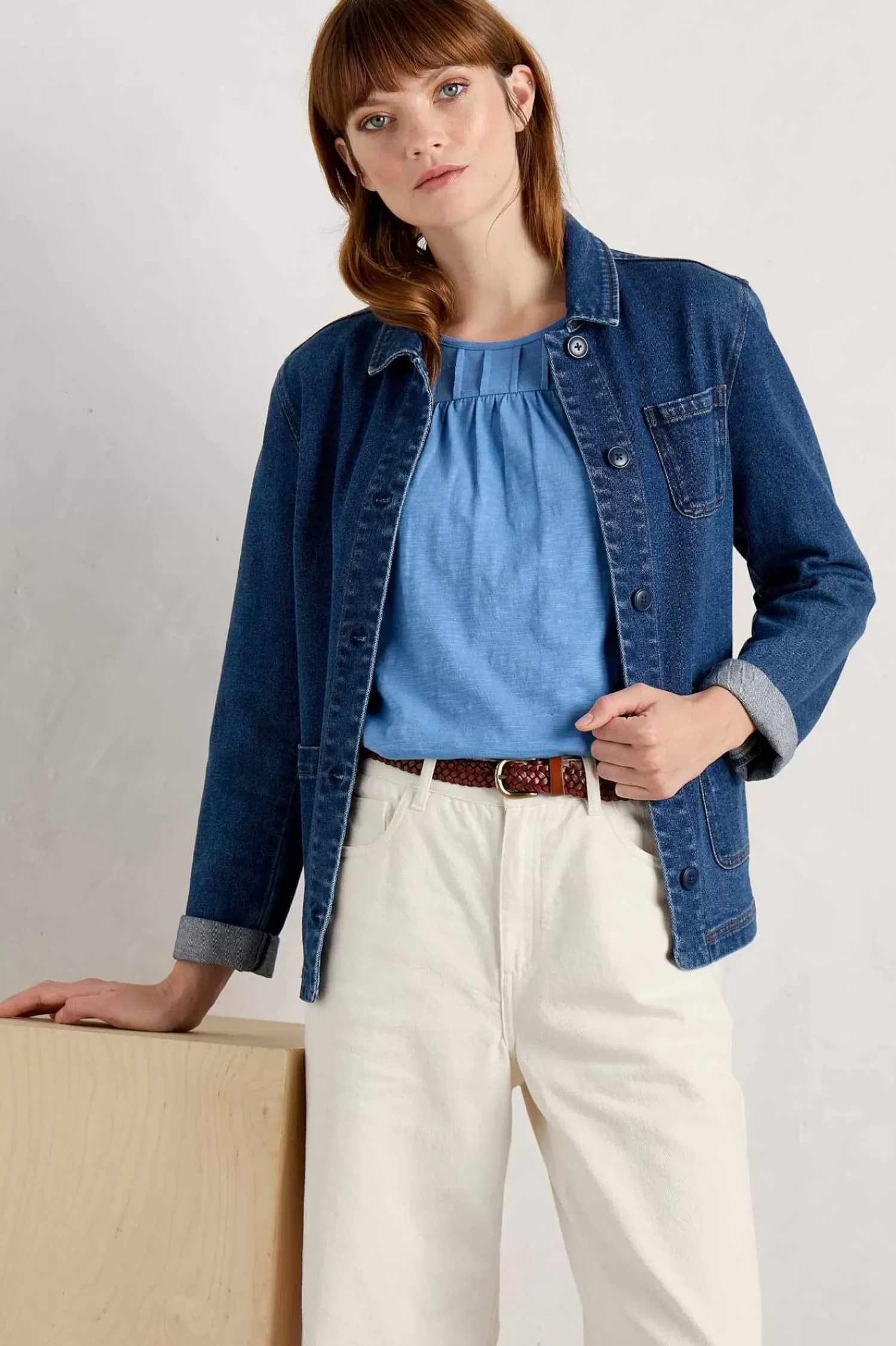 Tops<Seasalt Cornwall Stenalees Gathered Top Clear Sky