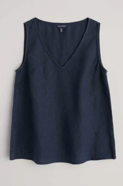Tops<Seasalt Cornwall Sunlit Seagrass Linen Vest Maritime