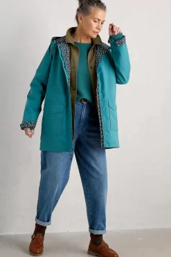 Coats & Jackets<Seasalt Cornwall The Reversible Waterproof Raincoat Rain Showers Maritime Chalk