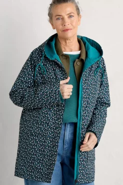 Coats & Jackets<Seasalt Cornwall The Reversible Waterproof Raincoat Rain Showers Maritime Chalk