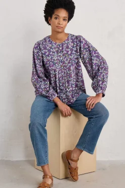 Tops<Seasalt Cornwall Thornapple Organic Cotton Shirt (Gots) Heather Fields Verbena