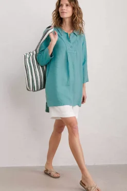 Tunics<Seasalt Cornwall Tide Clock 3/4 Sleeve Tunic Tidepool
