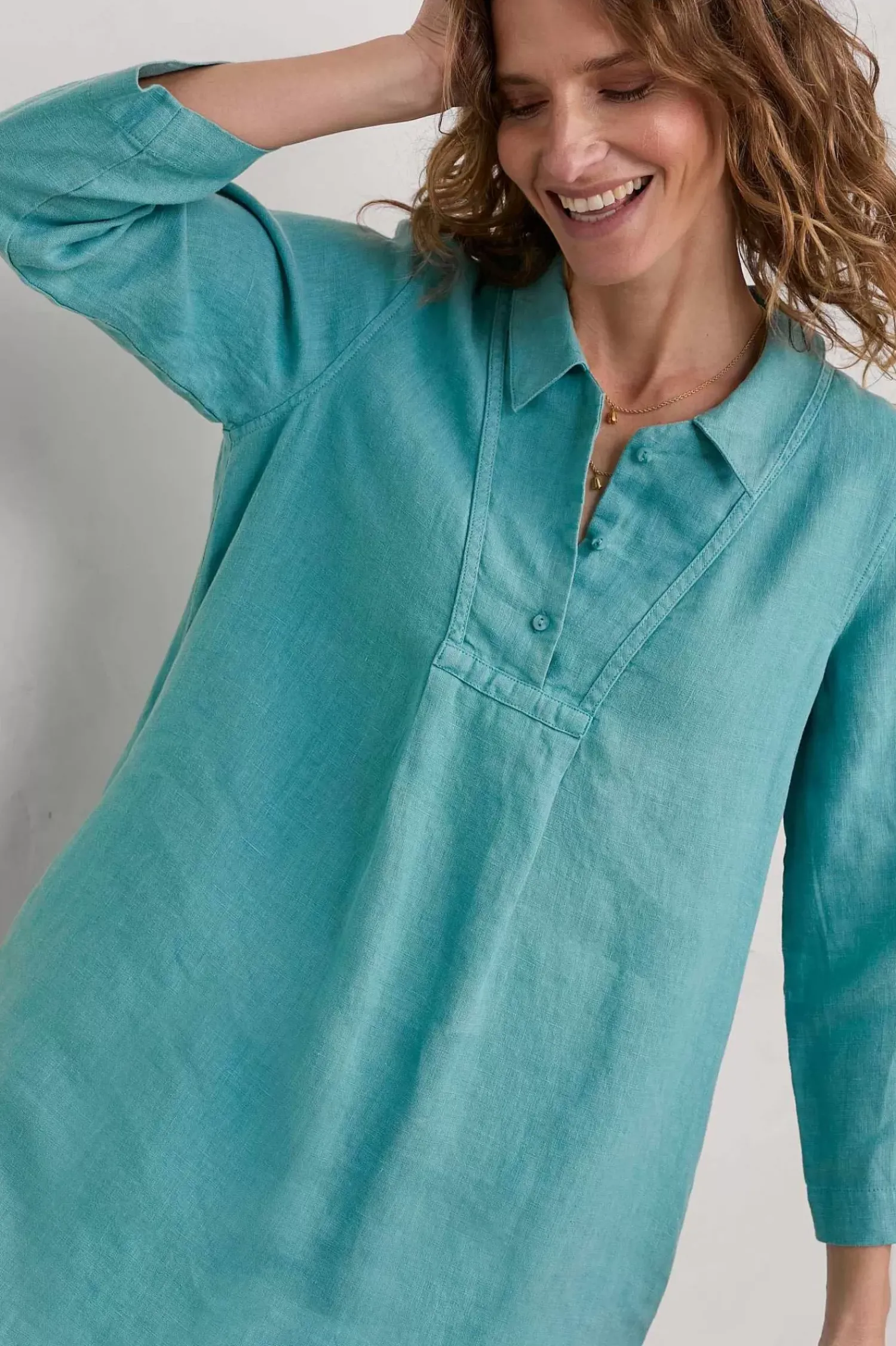 Tunics<Seasalt Cornwall Tide Clock 3/4 Sleeve Tunic Tidepool