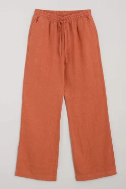 Trousers & Shorts<Seasalt Cornwall Tide Flow Wide Leg Linen Trousers Papaya