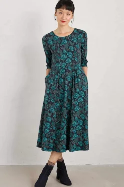 Dresses<Seasalt Cornwall Veronica Midi Dress (Gots) Tapestry Bloom Loch