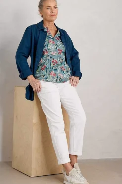 Tops<Seasalt Cornwall Watercolour Sketch 3/4 Sleeve Top (Gots) Painterly Field Wade