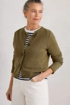 Knitwear<Seasalt Cornwall Wheal Pool Organic Cotton Cardigan Fern Moss