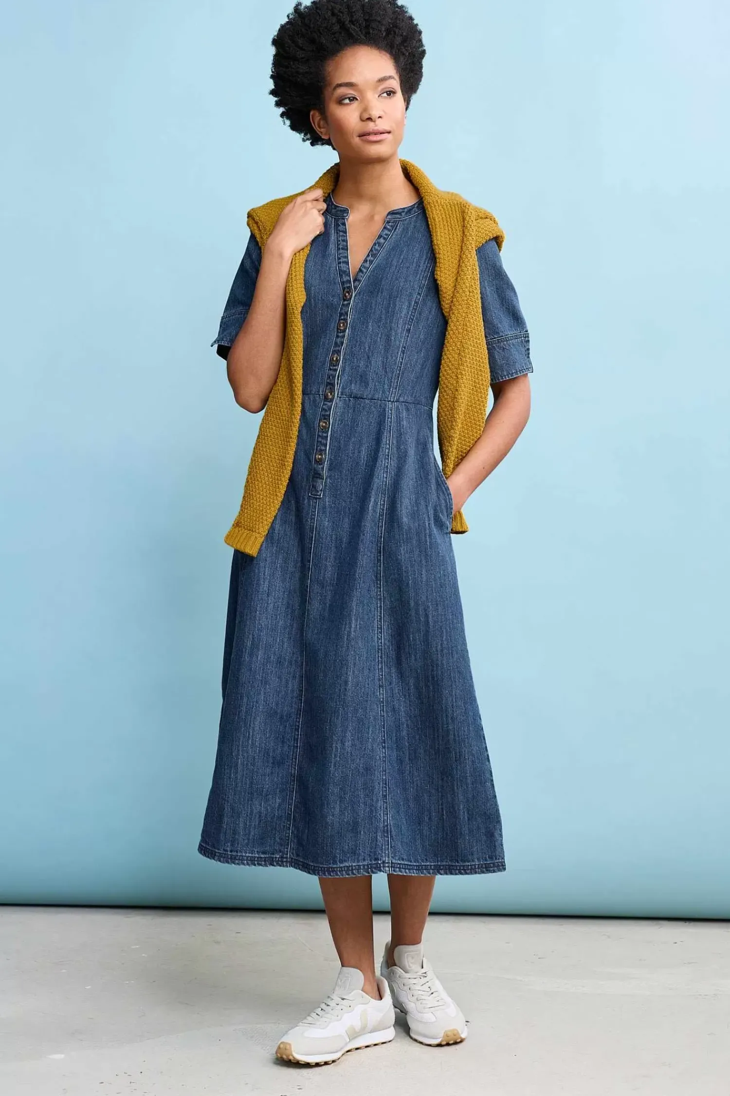 Dresses<Seasalt Cornwall Wightwick Midi Dress Mid Indigo Wash
