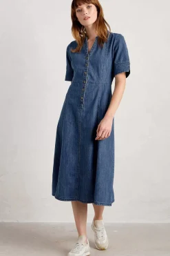 Dresses<Seasalt Cornwall Wightwick Midi Dress Mid Indigo Wash