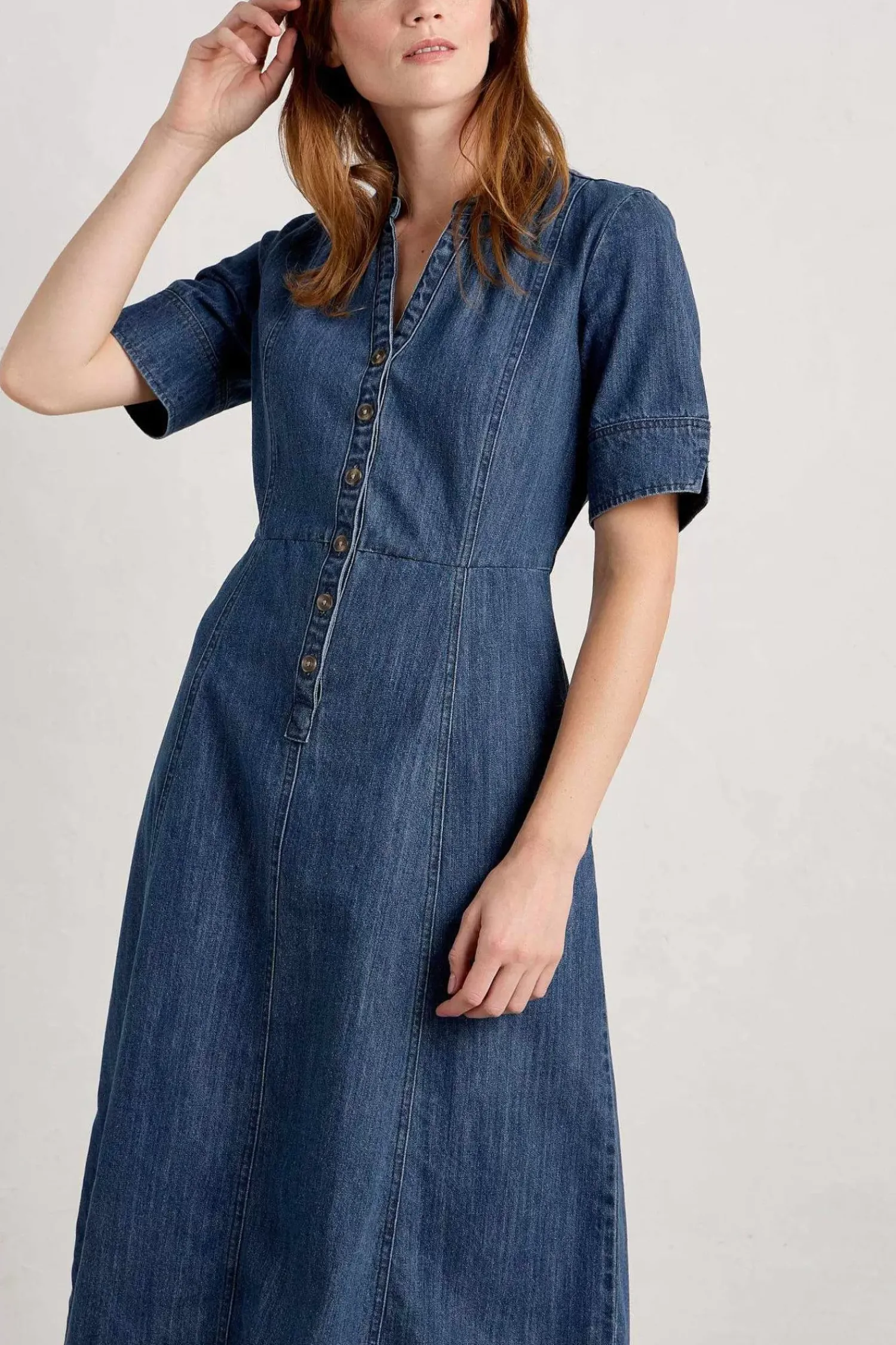 Dresses<Seasalt Cornwall Wightwick Midi Dress Mid Indigo Wash